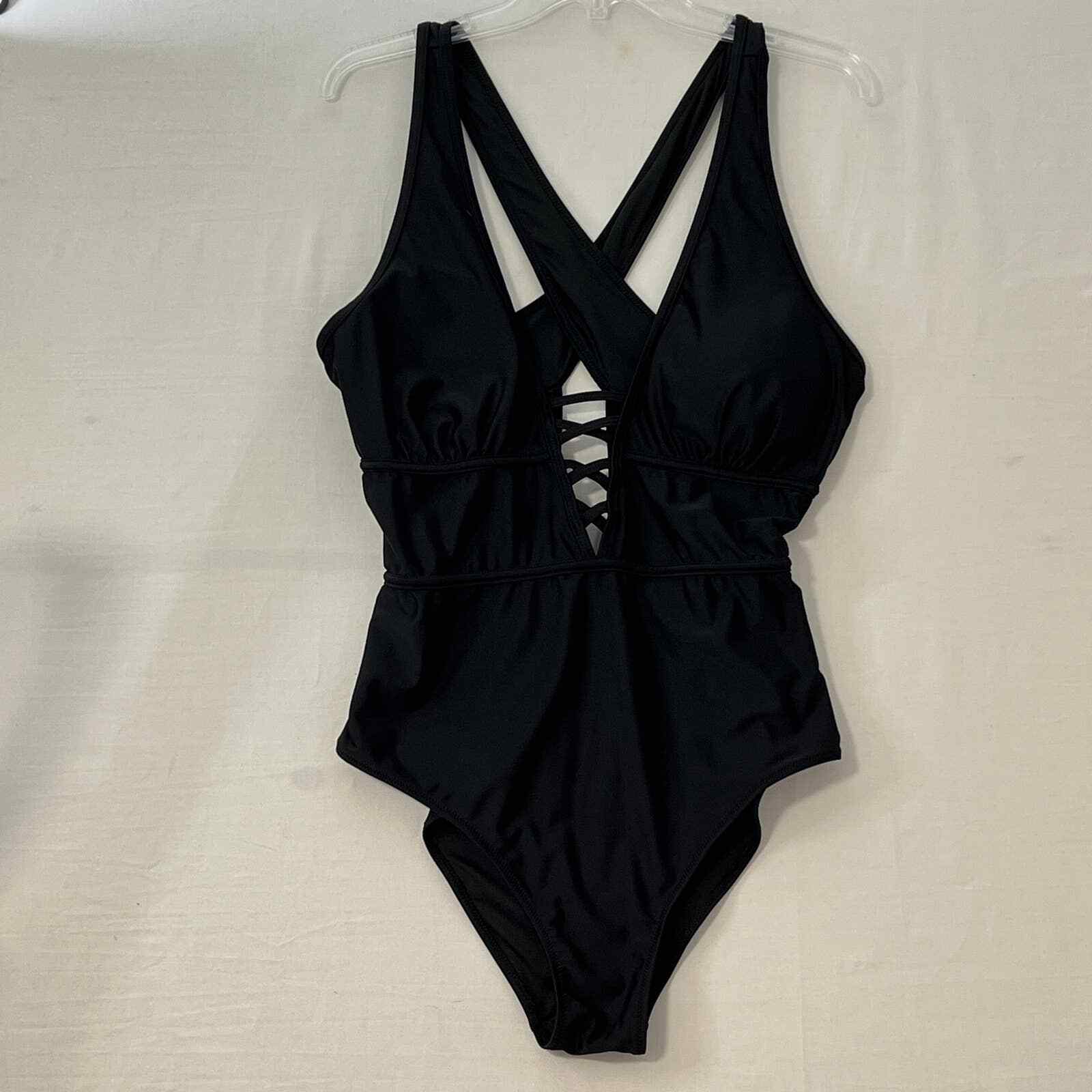FLATTER ME Plus Swimsuit Black One Piece Womens 2XL S… Gem