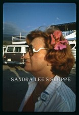 1987 Slide Woman Poses Before Captain Bean's Dinner Cruise Hawaii #5593