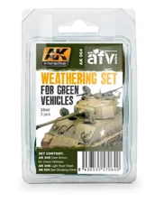 AK Interactive GREEN VEHICLE WEATHERING Set Weathering  AK-064