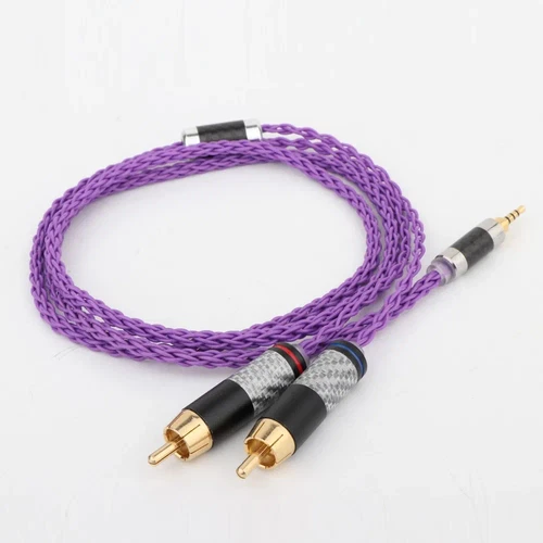 2.5mm 3.5mm 4.4mm 6.35mm to 2 RCA Male Silver Plated Headphone Adaptor Cable DIY - Picture 5 of 6