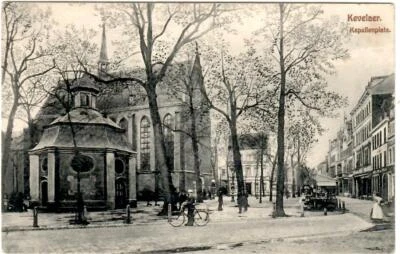AK Kevelaer - Kapellenplatz - Personen, Kirche, ca. 1910, belebt, Kreis Kleve - Bild 1 von 2