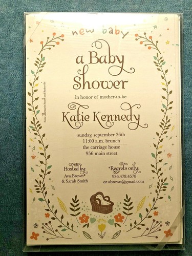 Assorted Blank Printable Baby Shower Invites 4 Sets / 50 Invitations Total - 第 2/10 張圖片