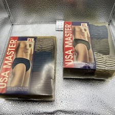 6 Pairs Mens Soft Cotton Low Rise Striped Briefs Underwear Assorted Colors Small