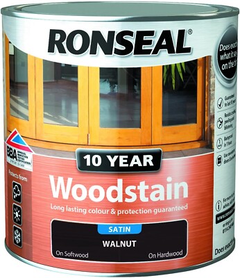 Ronseal 10 Jahre Holz Satin Lack Nussbaum 2,5L