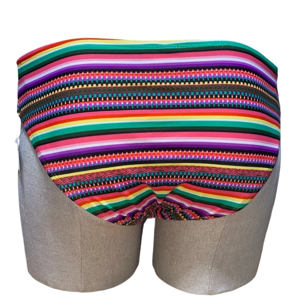 Parte inferior de bikini hipster Mossimo para mujer S multicolor a rayas nailon/spandex trajes de baño Foto 3 de 4