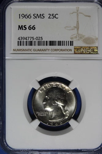 1966 NGC 25C MS66 SMS WASHINGTON QUARTER #B49713