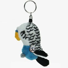 Wellensittich blau Schlüsselanhänger Plüsch Vogel Kuscheltier Anhänger BELLA 