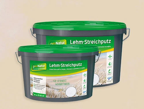 proNatur Lehm-Streichputz Innen Wand & Decke fein atmungsaktiv 7kg (3,99€/1kg) - Bild 2 von 2