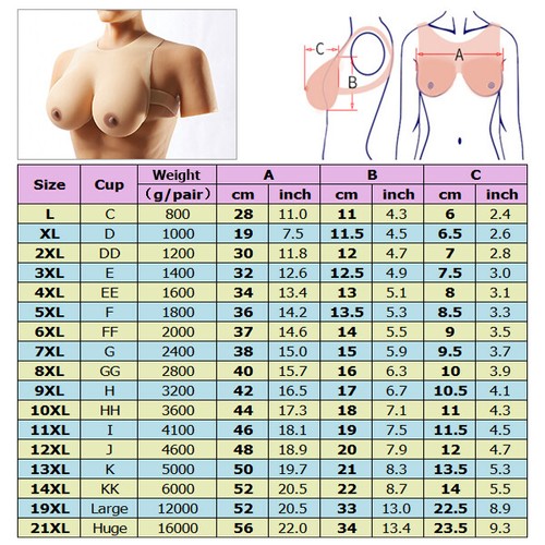G Cup Crossdresser Artificial Full Silicone Breast Forms Large Boobs Enhancer - Picture 3 of 10