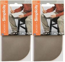 Lot of 2 ~ Bondex Iron-On Twill Patches Khaki 4 Total Patches 5" x 7" each
