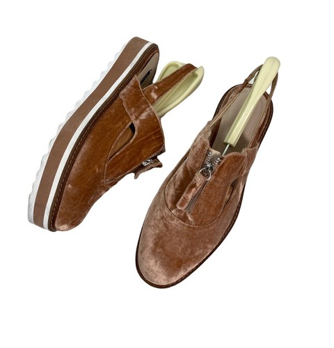 ZARA womens Velvet Slingback Brogues 