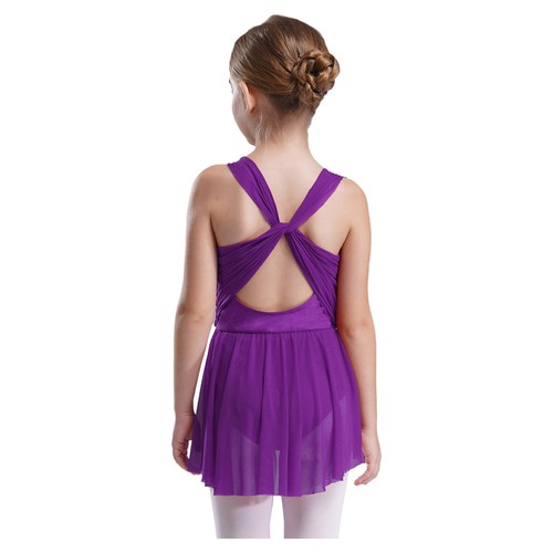 Girls Skating Dress Sleeveless Ballet Dance Leotard Dress Lyrical Modern Dress - Picture 85 of 220