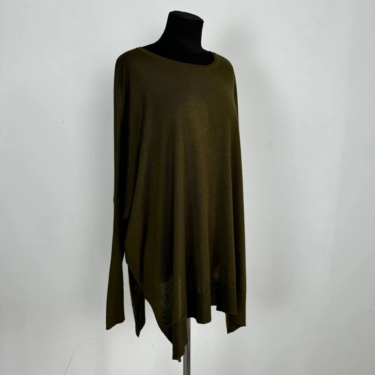 GUCCI Abito Tunica Relax Lana Oliva Cashmere Made In Italy Taglia L