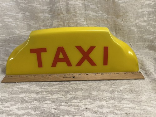 Luce tetto cabina taxi GIALLO vintage scritta nera plastica originale USA -- - Foto 12 di 13