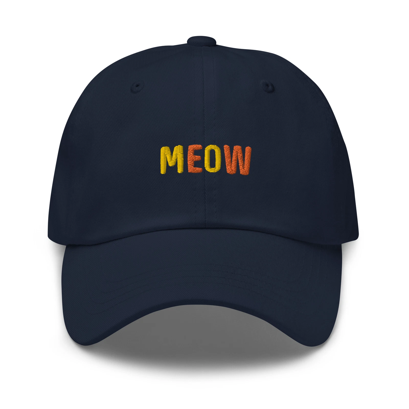 Meow Hat - Embroidered Baseball Cap, Cats, Cat Owner, Adjustable Strap, Gift