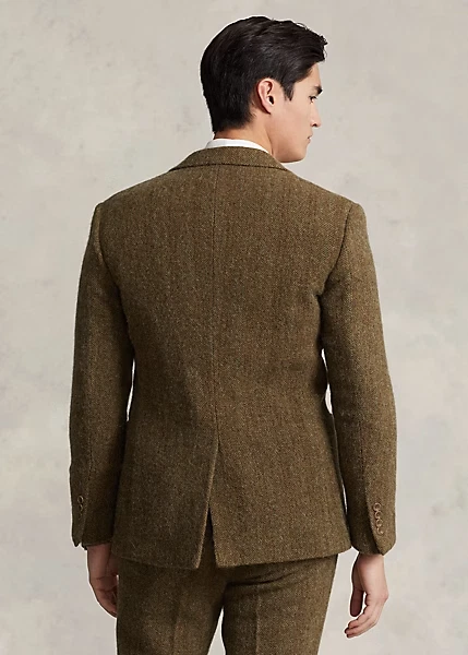 $1098 Polo Ralph Lauren Herringbone Magee Tweed Sport Coat Farm Olive Men SZ 42R - Image 2 of 4