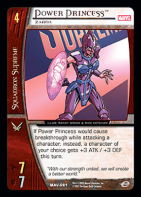VS System: Power Princess, Zarda [Played] Marvel The Avengers TCG CCG Classic Ma