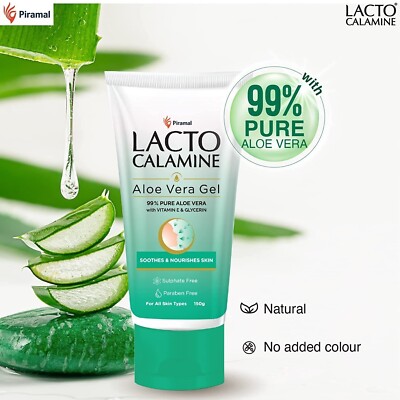 Lacto Calamine Aloe Vera Gel with Vitamin E and Glycerin For All Skin Types  150g