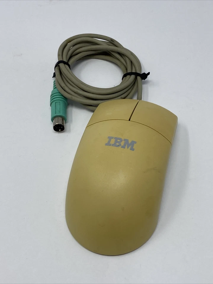 IBM Vintage Mouse Scroll 2 Button Lt Beige ASM P/N: 10L6144 PS/2 - Image 2 of 4