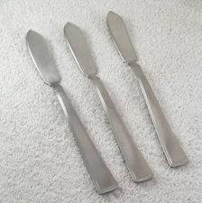 Stello - Matte Butter Knife lot of 3 Berghoff 18/10 Satin Stainless Flatware