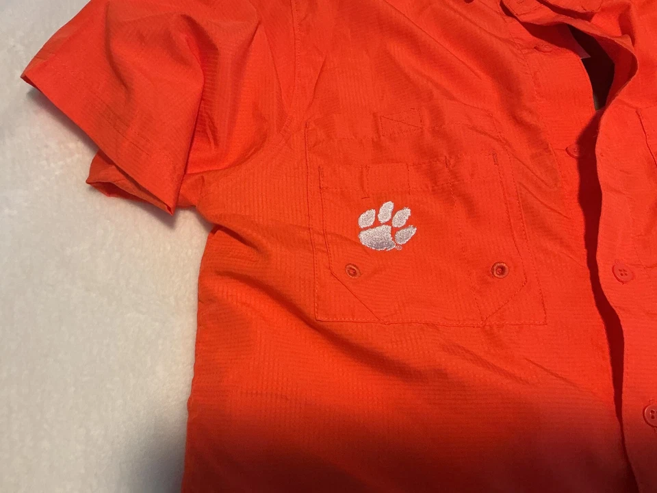 Clemson University Vented Short Sleeve Button Shirt Down Youth 34/36 - Image 2 of 3
