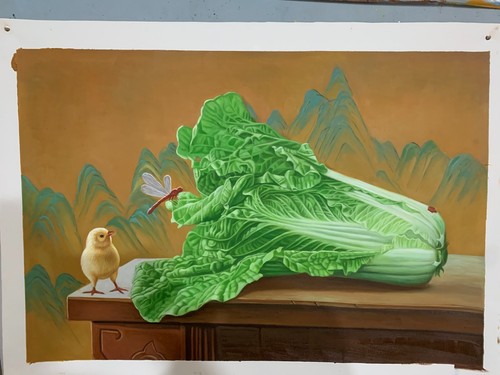 Hand made Modern Oil Painting on Canvas Realistic still life no frame #I710