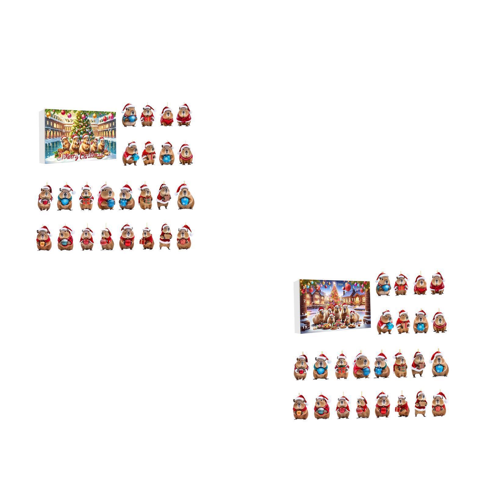 Calendario de Adviento de Navidad Calendario de Adviento de Navidad Capibara Acrílico Colgante