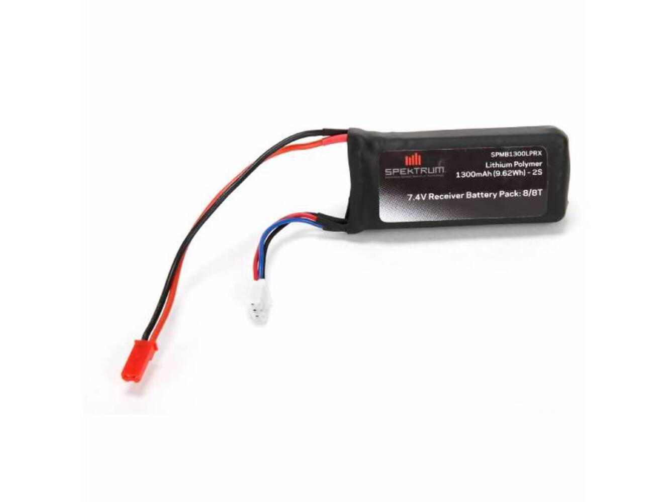 7.4V 1300mAh 2S 5C LiPo Rx Pack w/JST Connector : SPMB1300LPRX