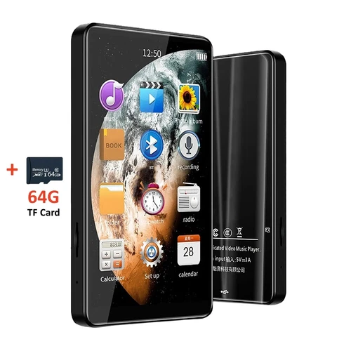 4 inch Full Touch Screen Bluetooth 5.2 Android MP3 Music MP4 Video Player 128GB