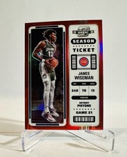 2022-23 Panini Contenders Optic Basketball James Wiseman Season Ticket Red #7