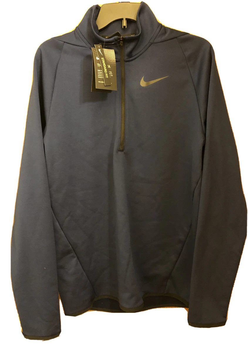 Nike Dri Fit Therma Top Quarter Zip Pullover Men s S Navy Blue