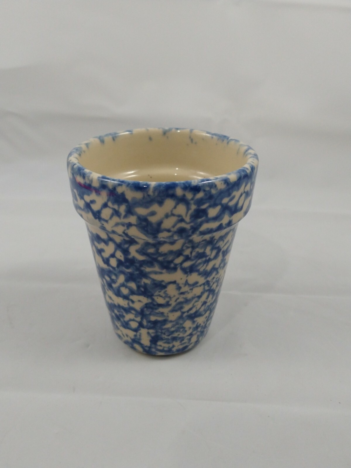 of Gerald E. Henn Blue Spongeware Pottery Vanity Sink Cup 4" Bathroom eBay