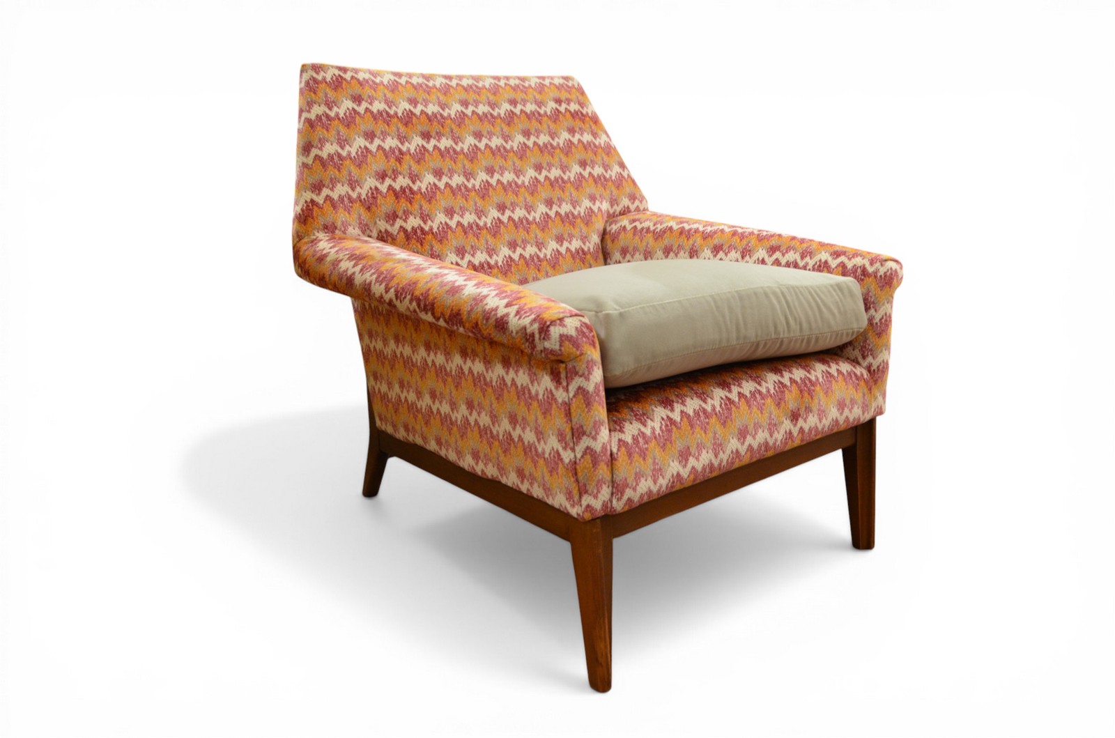 Accent Chair Mid-Century Authentic Fireside Armchair 1950s Reupholstered Orange