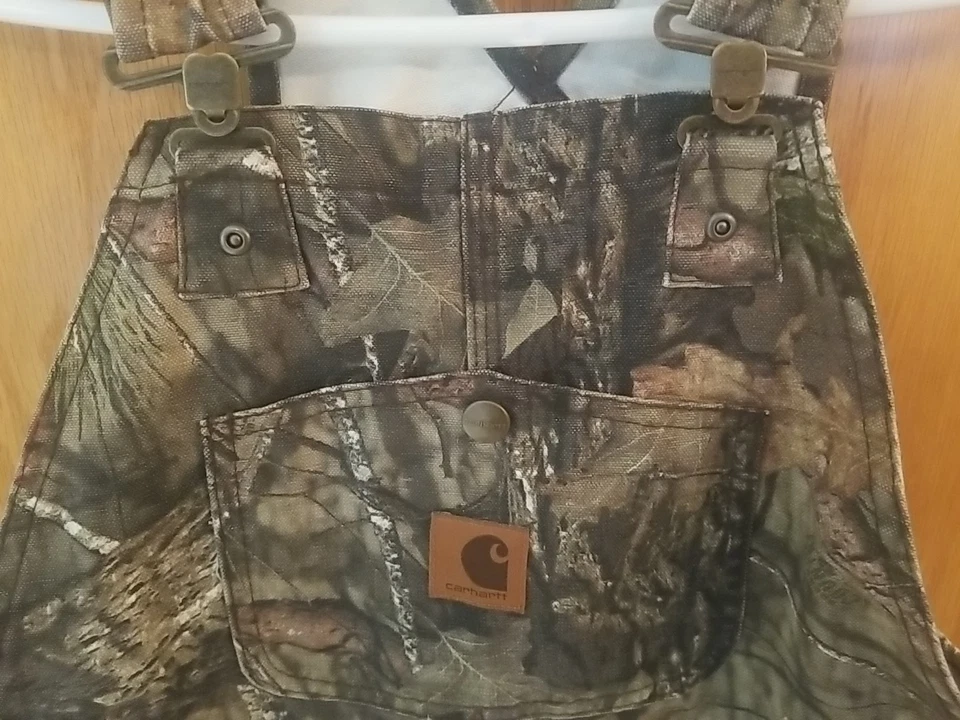 Carhartt Camo Overalls Bibs Double Knee Youth 10 Realtree Xtra Rn# 13706 - Image 4 of 4