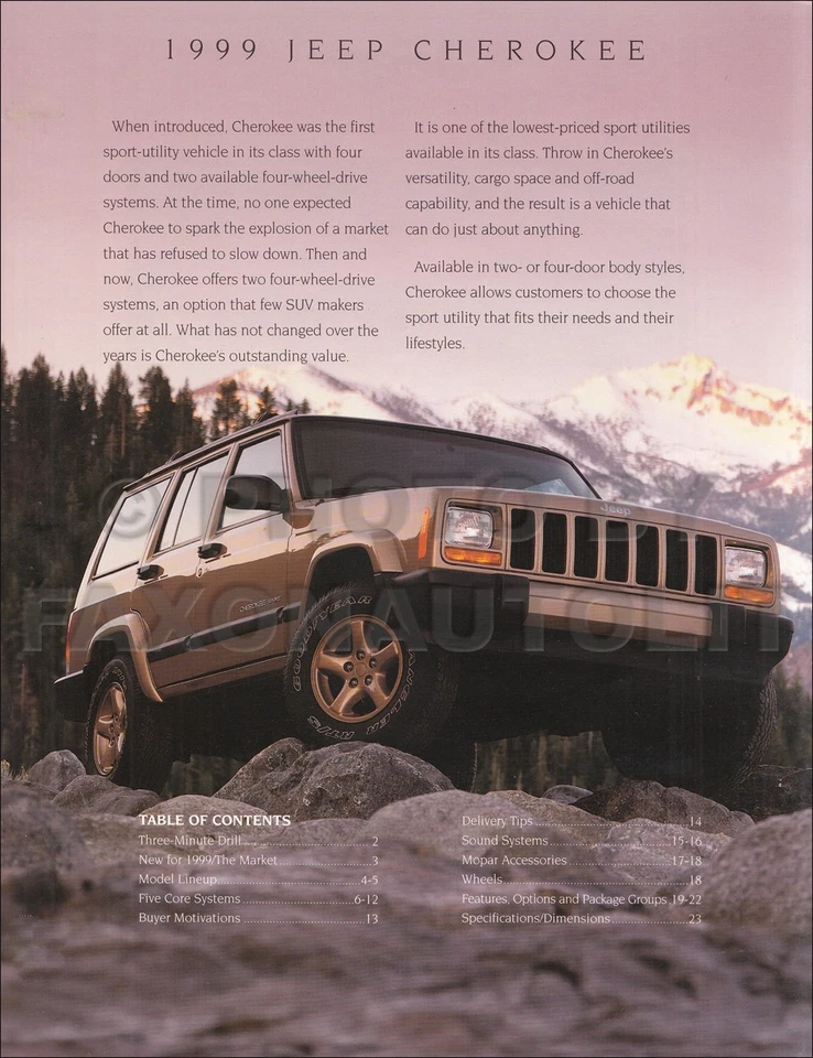 1999 Jeep продаж консультант руководство по продукции дилер альбом - особенности варианты характеристики - Изображение 4 из 4