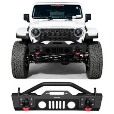 Stubby Front Bumper For 2007-2025 Jeep Wrangler Jk Jl Gladiator Jt Wwinch Plate