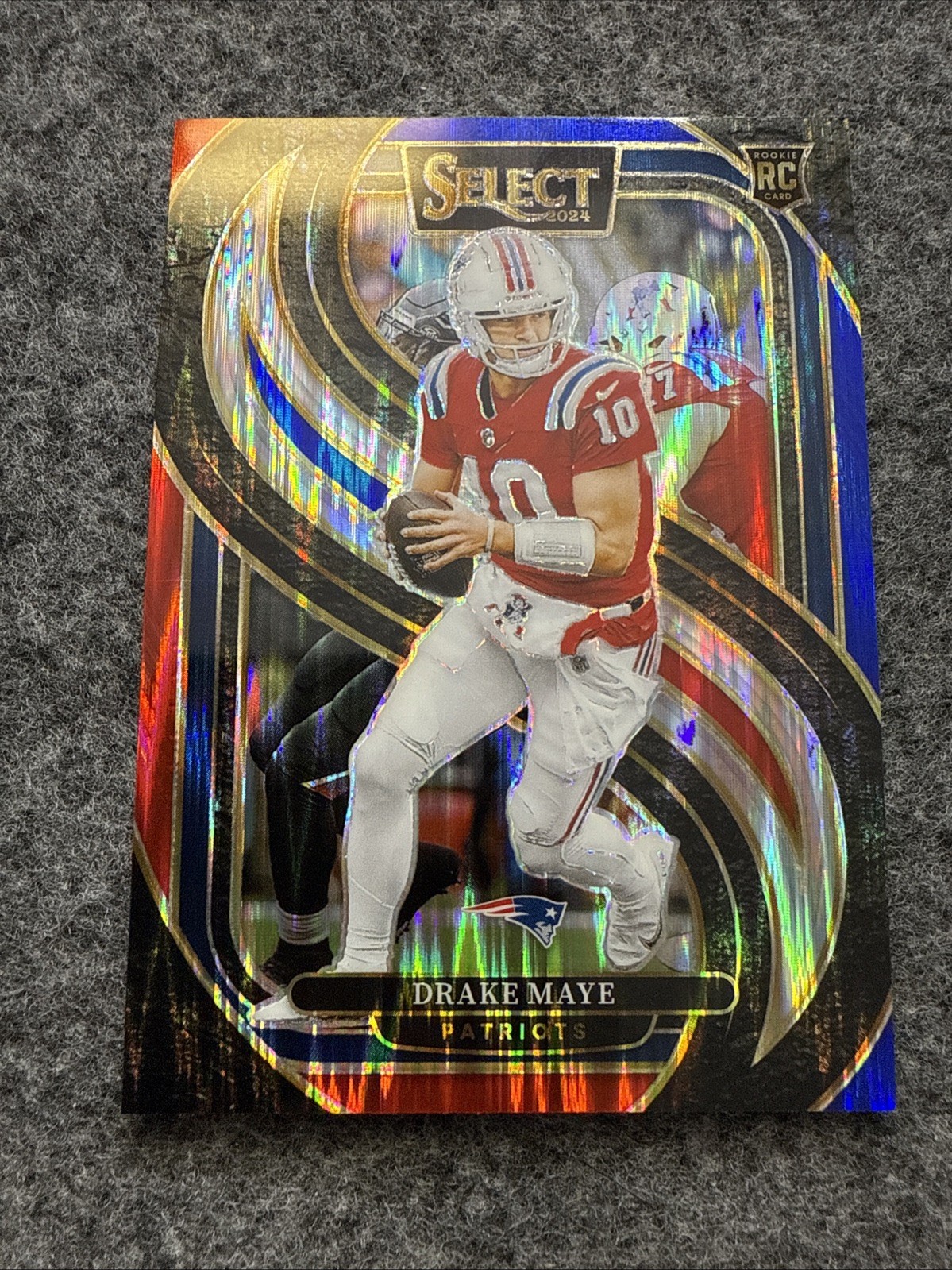 Drake Maye #113 - 2024 Panini Select - Red & Blue Shock - Premier Level - Pats