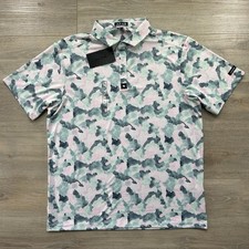 NWT Bad Birdie XL Mirage Oasis Core Golf Polo Mens Camo Short Sleeve