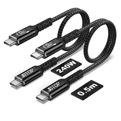USB 4 Data Cable(1.5FT, 2packs) 40Gbps Data Transfer, 8K Video and USB C to U...