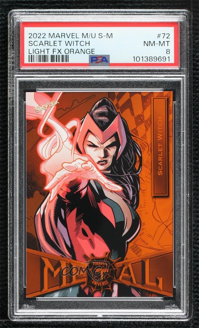 2022 Marvel Metal Universe Spider-Man Orange Light FX 6/25 Scarlet Witch #72 2d8