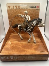 Schleich Wild West Cowboy w/Lasso on Horse 70303 new in box, slight box damage