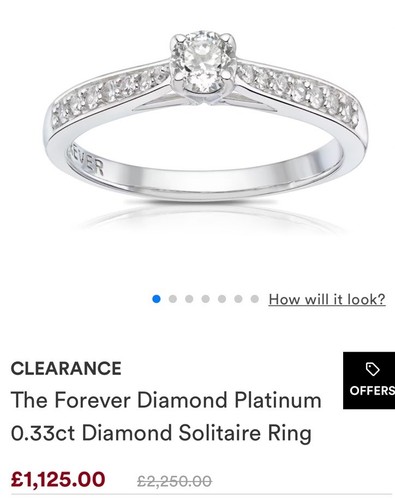 Platinum Diamond Ring 0.33ct - Engagement size N - Picture 8 of 9