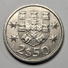 1983 Portugal 2-1/2 Escudos - Copper Nickel - Portuguese - World Coin - Europe