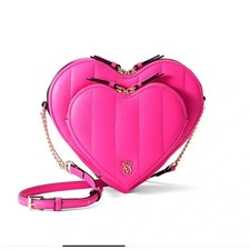 Victoria’s Secret Heart Crossbody Bag Purse Pink Faux Leather NWT