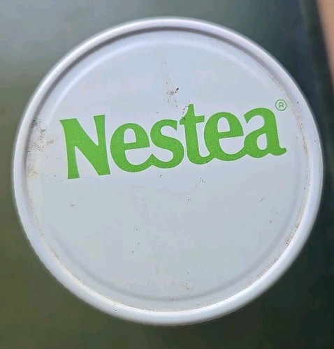 Vintage Nestle Nestea Instant Tee NETTO MIT ETIKETT 1 UNZE Glas Glas Metall Deckel Etikett 6" hoch - Bild 3 von 9