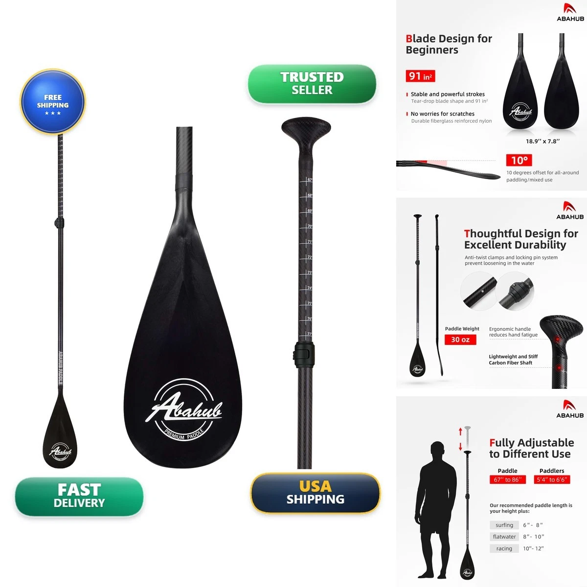 Carbon Fiber Paddle In Stand Up Paddles for sale | eBay