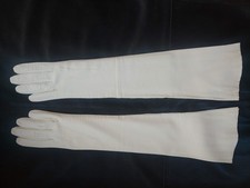 NEW VTG Size 7 UNLINED KID LEATHER GLOVES 18 1/2" long FORMAL EVENT WEDDING GALA