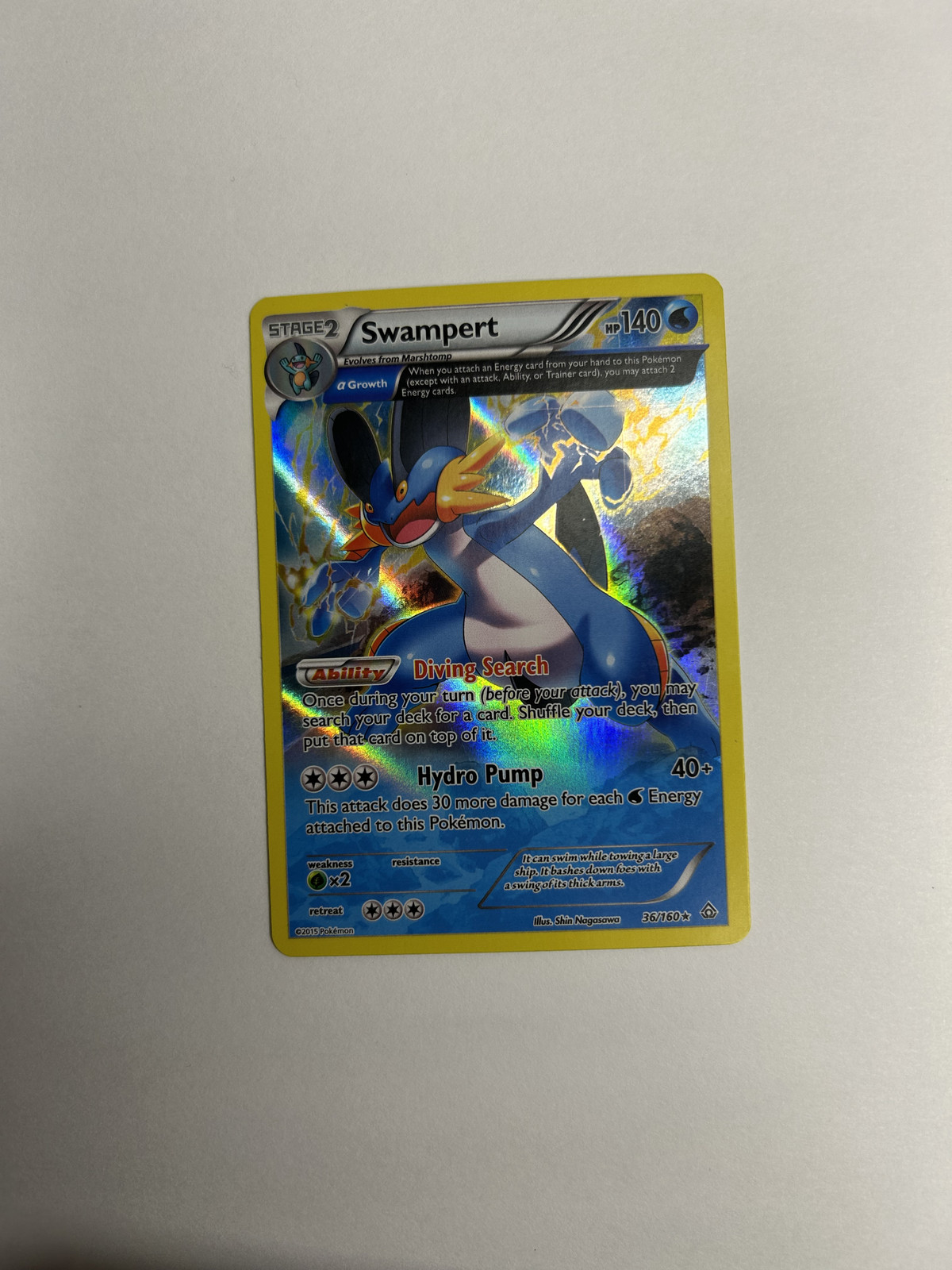 Swampert Reverse Holo 36/100-XY Primal Clash- Holo Rare Pokemon Card LP