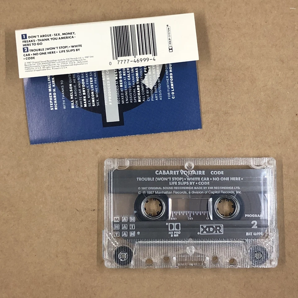 CABARET VOLTAIRE Cassette Tape 80s Industrial CODE BILL NELSON ORIGINAL CASE Foto 3 de 4