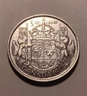 1941 Canadian 50 Cents, George VI, Silver (.800), ASW .3oz